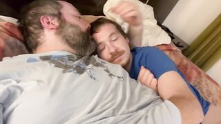 Twink sub boy worships big daddy’s thick cock in hotel blowjob hell