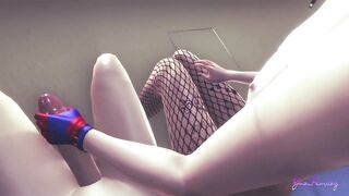 POV Harley Quinn femboy gets destroyed in raw gay hentai threesome
