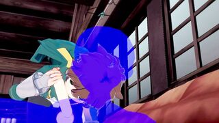 Kazuma gets face fucked raw in Konosuba yaoi BLOWJOB