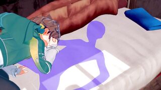 Kazuma gets face fucked raw in Konosuba yaoi BLOWJOB