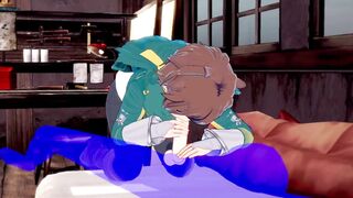 Kazuma gets face fucked raw in Konosuba yaoi BLOWJOB