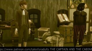 Captains Monster Black Cock Destroys Skinny Cabin Boy Guts Part 1