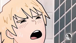 Tamaki Destroys Mirio's Jock Hole in Gym Shower Cum Flood