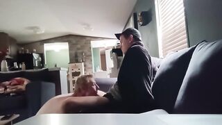 Petite Blonde Twink Chokes Deep on Big Dick Then Rides Bareback Destroyed
