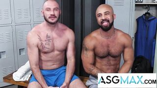 Bearded Hunk's Huge Cock Destroys Inked Muscle Ass Raw