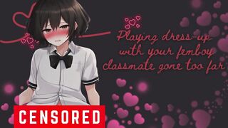 Femboy Classmate ASMR Dress Up Blowjob Gone Wild Gushing Cum Flood