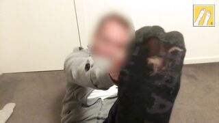 Hole Ripped Work Socks Choke Cum Gushing Manly Foot Dom