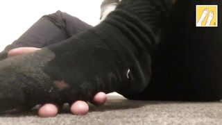 Hole Ripped Work Socks Choke Cum Gushing Manly Foot Dom