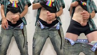 Huge BWC Jerk Off Erupts Gushing Cum Public Parking Lot