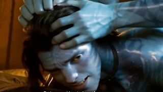 Na'vi Blue Hole Destroyed Gripped Head Gay Anal Cum Gush