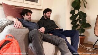 Straight Buddy Jerks Hairy Bestie's Huge Dick First Time Caught Gushing Cum