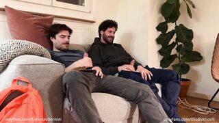 Straight Buddy Jerks Hairy Bestie's Huge Dick First Time Caught Gushing Cum