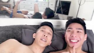 Asian Twink College Boys Bareback First Cum Guzzled Choked Swallowed