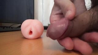 Early Leak Cock Floods Fleshy Gay Onahole With Gushing Creampie Overload
