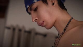 Femboy Slut Surprises BF Chokes Him Dry Removes Condom Gushes Cum