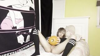 Emo Femboy Twink Destroys Pumpkin Hole Gushes Cum Flood