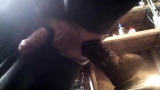 Fit Gay Stud Balls-Deep Destroyed By Huge Black Dildo On Shed Bike