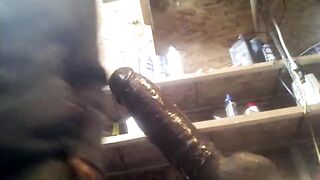 Fit Gay Stud Balls-Deep Destroyed By Huge Black Dildo On Shed Bike