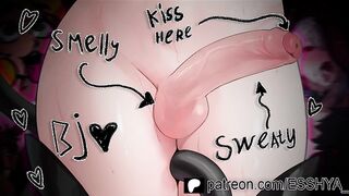 Horny Femboy Chokes Sweaty Smelly Cock Gushing Cum ASMR