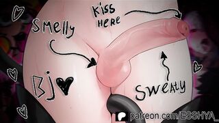 Horny Femboy Chokes Sweaty Smelly Cock Gushing Cum ASMR
