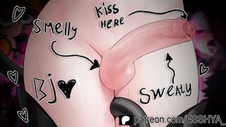 Horny Femboy Chokes Sweaty Smelly Cock Gushing Cum ASMR
