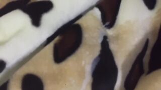 Gushing Cum Tsunami Destroys Soft Gay Fur Mink Blanket