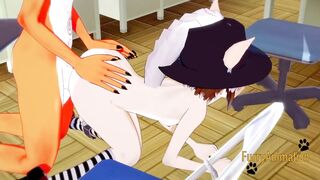 Furry yaoi fox dog yiff rough hard fuck raw anime