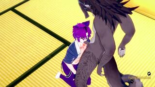 Campbuddy Yoichi gets railed raw by a hungry wolf furry
