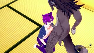 Campbuddy Yoichi gets railed raw by a hungry wolf furry