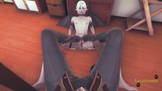 Zhongli gets crushed under furry claws and cumshot disaster