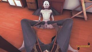Zhongli gets crushed under furry claws and cumshot disaster