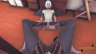 Zhongli gets crushed under furry claws and cumshot disaster