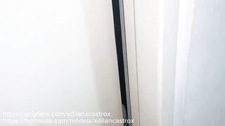 Twink caught peeking bathes with straight bear gets fucked bareback creampie