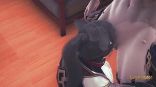 Zhongli Gets Gaped Hard by a Hung Fursuit Twink