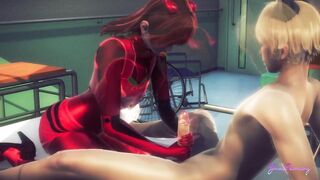 Asuka femboy gets creampied in rough 3D animation gay hentai