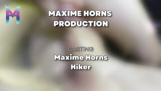 French forest hiker deep throat blowjob cum shot and messy mouth fuck