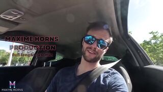 French forest hiker deep throat blowjob cum shot and messy mouth fuck