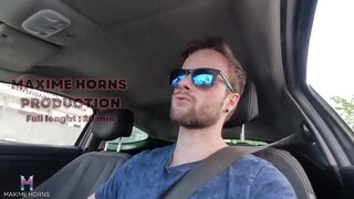 French forest hiker deep throat blowjob cum shot and messy mouth fuck