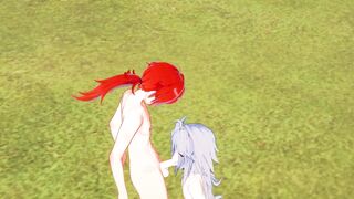 Razor gets throat fucked raw by Diluc in Genshin Yaoi hentai