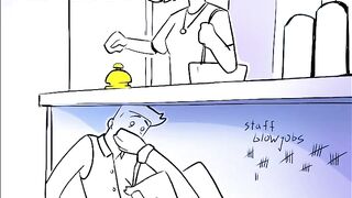 Hotel staff public blowjob twink cartoon hard and tight