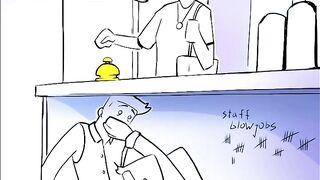 Hotel staff public blowjob twink cartoon hard and tight