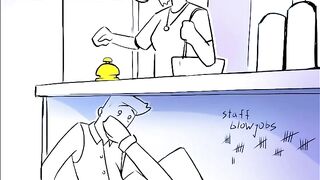 Hotel staff public blowjob twink cartoon hard and tight