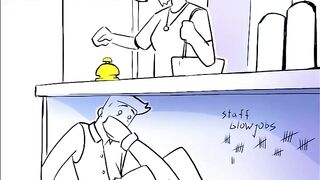 Hotel staff public blowjob twink cartoon hard and tight
