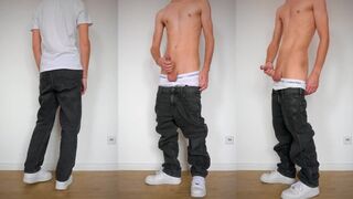 Sagging Jeans Stretched By Warm Cum Shot Jordan Wilder