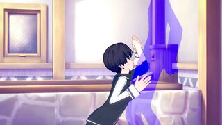 Kirito destroyed in brutal cumshot blowjob by twink