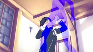 Kirito destroyed in brutal cumshot blowjob by twink