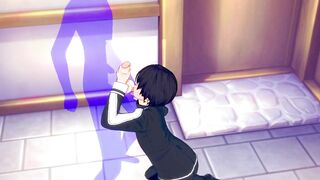Kirito destroyed in brutal cumshot blowjob by twink