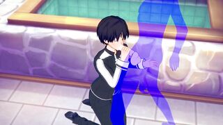 Kirito destroyed in brutal cumshot blowjob by twink