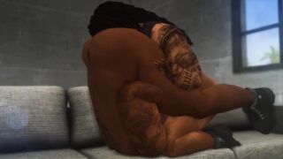 Couch Fucked By Black Studs in Sims 4 Bareback