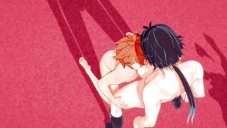 Genshin Impact Yaoi Tartaglia Dogy Style Zhongli Bareback Creampie